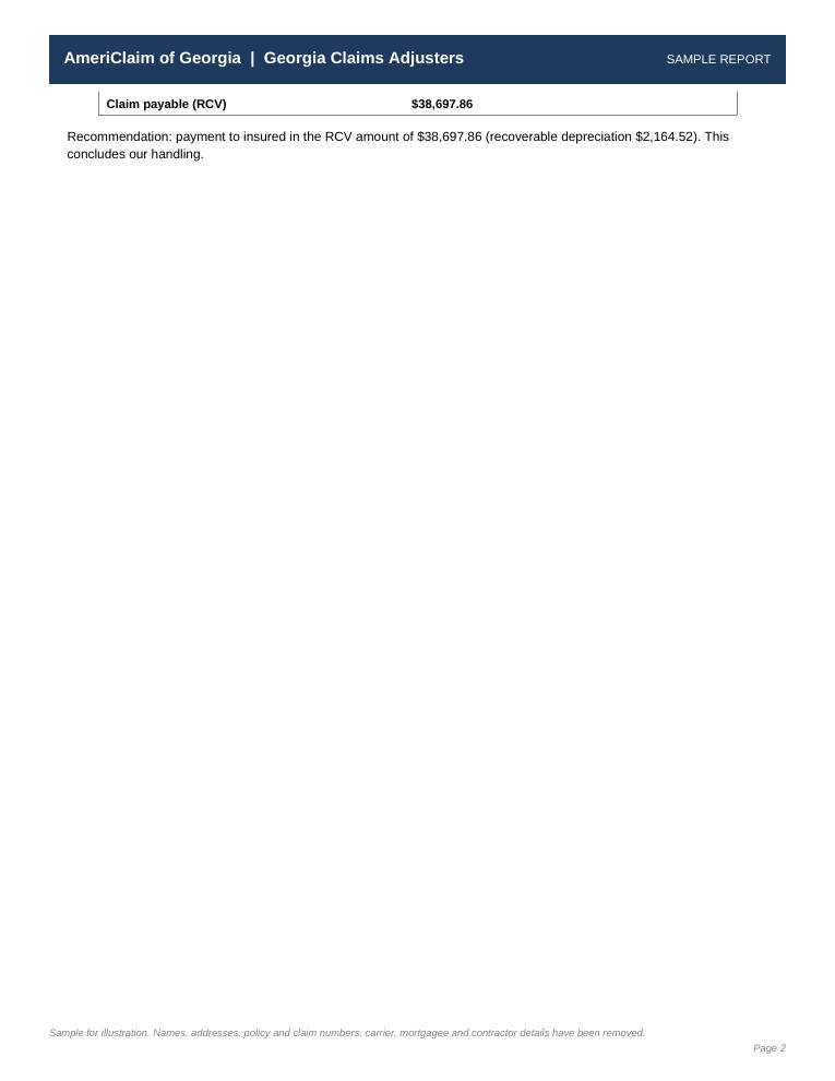 Sample report page 2